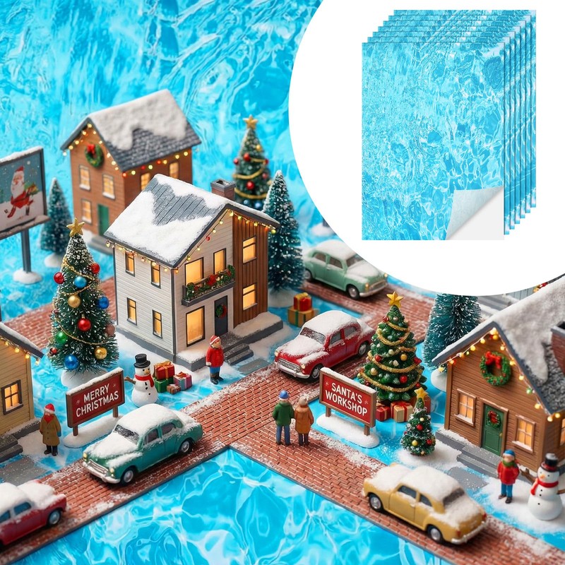 20 Pcs 11.81'' x 8.27'' Christmas Village Ocean Display Mat