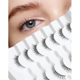 Natural Eyelashes, Wispy Eye Lashes, Gradient Volume Lashes, Natural Look, Short False Eyelashes, 7 Pairs, HL50