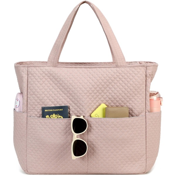 Bluboon Large Tote Bag for Women, Checkered Quilted with Wet