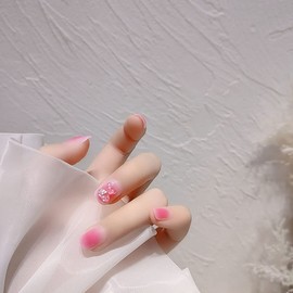 Pack of 24 Nail Pink Teak Cute Bear Short Sweet Girls Nail