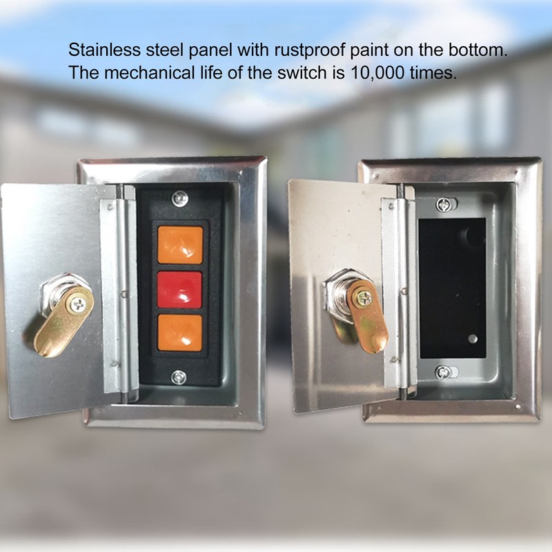 2Pcs Key Switch Box Stainless Steel Universal with Keys Accessory
