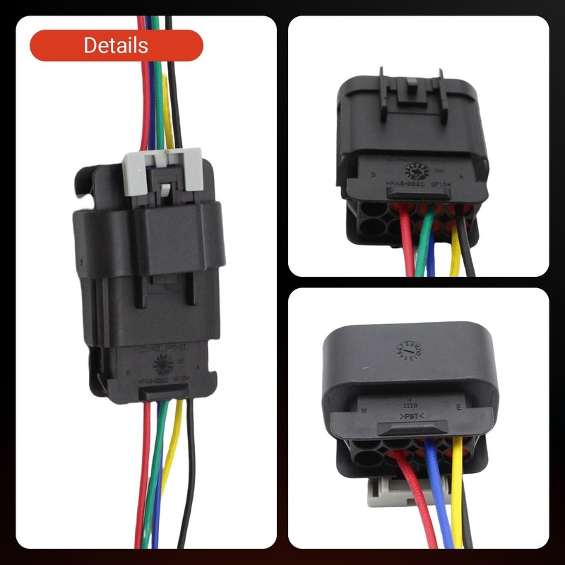Powkos Male and Female Headlight Connector Plug Harness Pigtail 5-Pin