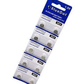 BlueDot Trading AG3 LR41 SR41 392 196 Alkaline Button Coin Cell 1.55v Battery for Watches, Calculators, Toys, Other Electronic Products, Quantity 10 Count