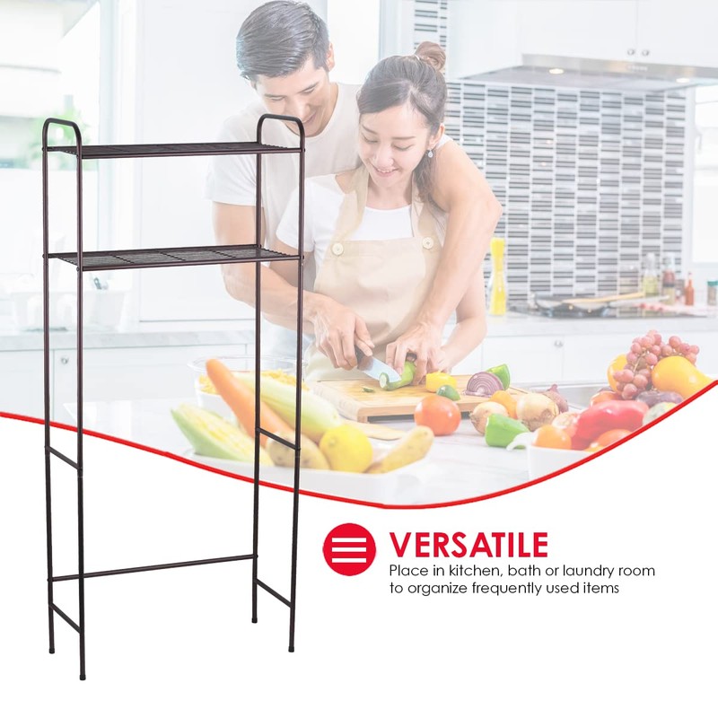 Home Basics 2 Tier Over The Toilet Bathroom Space Saver,