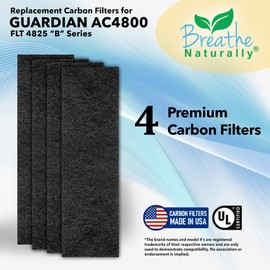 Breathe Naturally - Extra Thick Filters Compatible with FLT4825/AC4800 Air Purifier Series - AC4825E Replacement Filter - Ideal for Home and Office Use(4 Pack Carbon Air Purifier Pre-Filters)