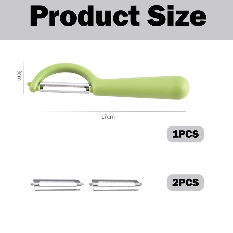 Vegetable Peeler Set with 1 Peeler & 2 Replacement Blades