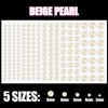 1182 Pcs of Pearl Stickers 3/4/5/6/8mm Beige half round pearls