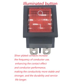 KCD4 4 Pin Red Rocker Switch Suitable for Water dispensers, Motorcycle Lights,Toy Cars, Treadmills, Desktop Grinders, Electronic Equipment Power switches,Lawn Mower and Snowblower et