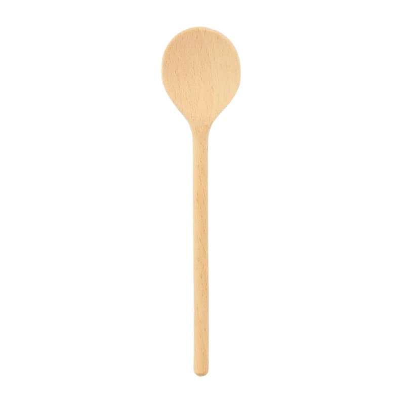 teemando® 10 X Brand Round Wooden Cooking Spoons 25cm Cooking