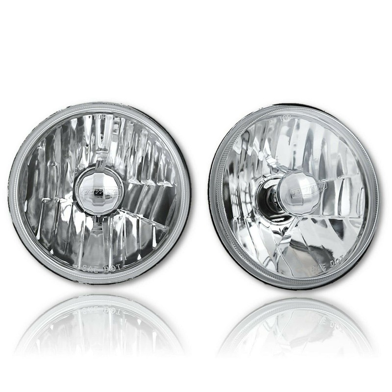 Octane Lighting 5 3/4 Inch Crystal Clear Halogen Headlight Metal