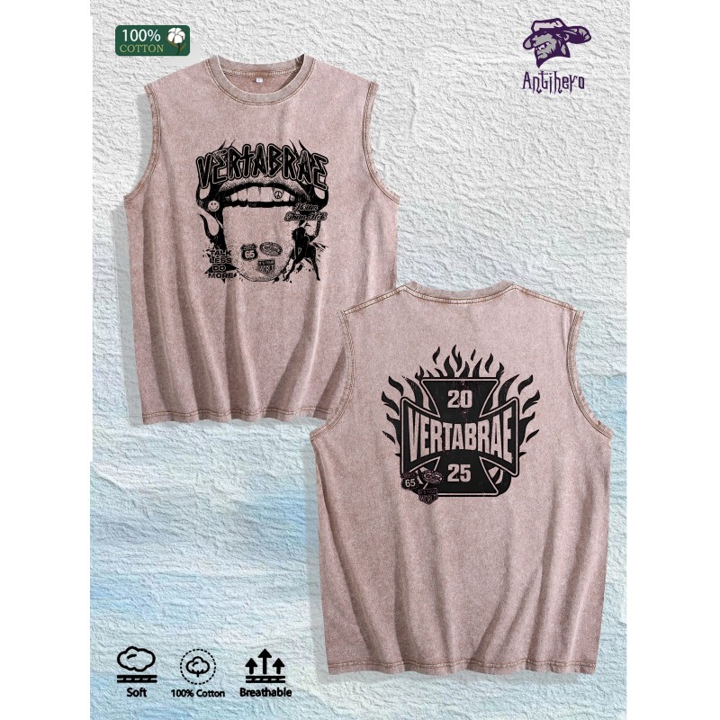 Antihero Vertabrae Graphic Tank Top 100% Cotton US Warehouse 7