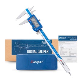 Dasqua 8”/200mm Digital Caliper, Stainless Steel Precision Measuring Tool, Large LCD, Eco-Friendly Case, 0.0005”/0.01mm Resolution, 0.001”/0.02mm Accuracy