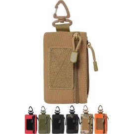 Sass Gadget (Carabiner Included) Wallet, Men's, Outdoor, Compact, Coin Case, Key Case, Travel, Nylon, Mountain Climbing, Festival, Khaki