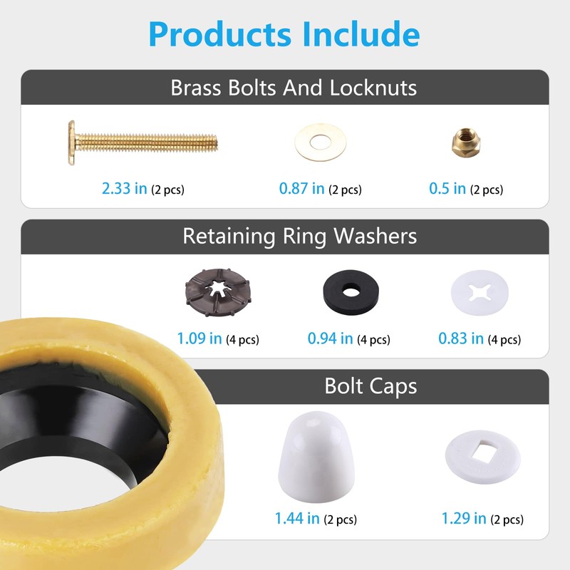 Toilet Wax Ring Replacement Kit, Wax Ring for Toilet Base
