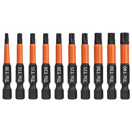 Teocpai 10 Pieces 50 mm Screwdriver Set Torx Screwdriver Set Magnetic Steel S2 T10-T40 with 1/4 Inch Hex Shank