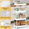 SPACEKEEPER Storage Cart, 4-Tier Mobile Shelving Unit, Bathroom Rolling Cart