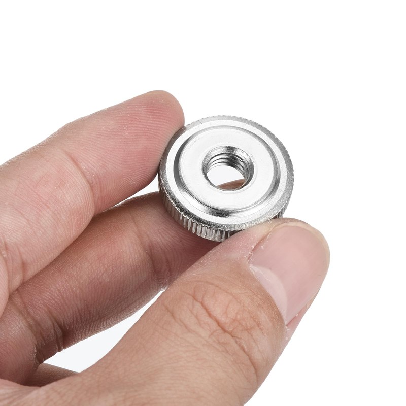 sourcing map 20Pcs M8 Knurled Thumb Nuts, Carbon Steel Round