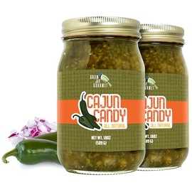 Green Jay Gourmet Relish - Cajun Candy Relish - Sweet And Spicy Candied Jalapeno Relish & Spread - USA Made - For Burgers, Hot Dogs, Nachos & More - Gluten-Free, No MSG & Small-Batch - 2 x 16 Ounces