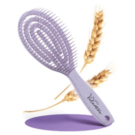 BellaValentino - 100% Biodegradable Wheat Straw Hair Brush - Environmentally Friendly Detangler for Wet and Dry Hair - Reduces Hair Breakage and Split Ends - Heat Resistant (Purple)