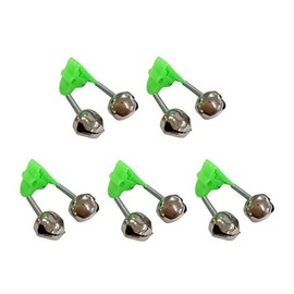 Orurdo Fishing Tackle Fishing Bell for Fishing Alarm, Ideal for Night Fishing, Waiting Fishing, Place Fishing, Casting Fishing, etc., W Bell Alerts You to Atari Notifications, Simple and Analog Bell Type, Easy Clip-on Design (Green / 5 Pieces) Qb010299a05n0