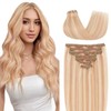 TESS Clip-In Real Hair Extensions, Remy Clip-In Extensions, #18P613 Golden