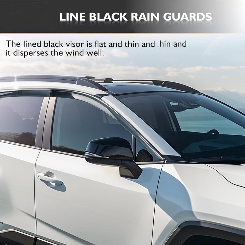 Mengjiesi Side Window Visor 6 Piece Set for Toyota RAV4