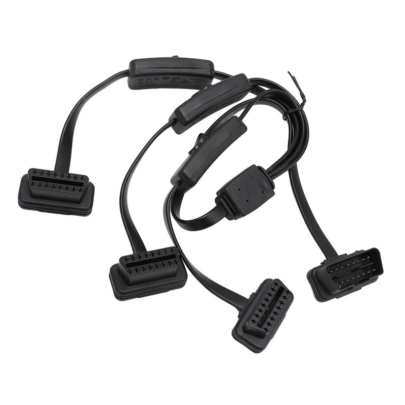 OBDII Flat Noodle Cable 16 Pin 1 in 3 Splitter