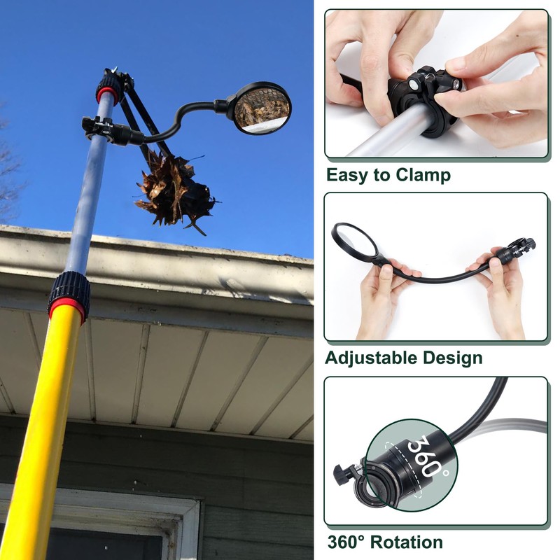 Flehomo Adjustable Rotatable Mirror, Easy Gutter Inspecter Tool from The