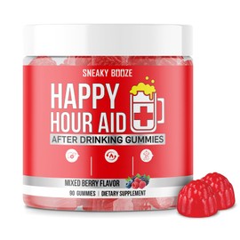 Sneaky Booze Sneaky Booze Happy Hour Aid Gummies Supplement Pre Game Party Hydration Electrolytes Alcohol DHM Milk Thistle After Drinking Gummy Weekend Recovery Vitamins Formula Better Mornings Support 90 Count