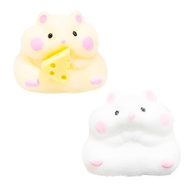 2PCS Hamster Squishy Toys for Stress Relief – Ultra Soft Silicone Squeeze Toys for Kids & Adults, Anti-Anxiety Fidget Toy, Kawaii Sensory Gifts for Girls & Boys