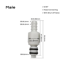 BBTUS Pack of 2 14 Inch 38 Inch 516 Inch Plastic Hose Barb Valve Inline Coupling Insert Quick Connector Quick Shut Off Hose Joint Pipe Connector Male