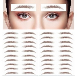 40 Pairs 6D Hair-Like Eyebrow Tattoo Stickers Waterproof Natural Fake Tattoo Eyebrows Transfers Temporary Brow Tattoo Peel Off Grooming Shaping Sticker for Woman Makeup Tool