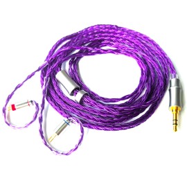 Fezzlo Upgraded Earphone Cable, in Ear Monitor Cords, 16 Core Silver Plated IEM Wire for KZ ZST ZS6 ZSR CCA C10 BL03 etc, Works On Musician Audiophile(0.78mm-2pin 3.5mm 4.9ft) Violet