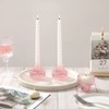 IYOUYA Pink Glass Candle Holders 6PCS for Pillar Candles, Taper