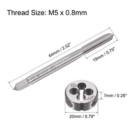 sourcing map M5 x 0.8 mm Left Hand Tap Die Tap Alloy Tool