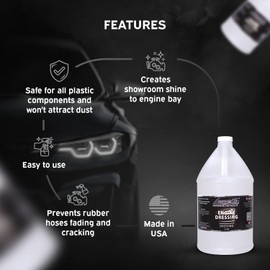 LANE'S Engine Dressing- Engine Protector Shine - Create Showroom Shine, Prevents Rubber hoses fading and cracking, Easy to Use, Dust Resistant (1 Gallon)