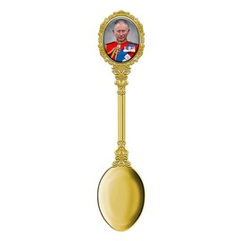 King Charles Coronation Gold Plated Spoon Collectors Souvenir Commemorative Memorabilia Gift