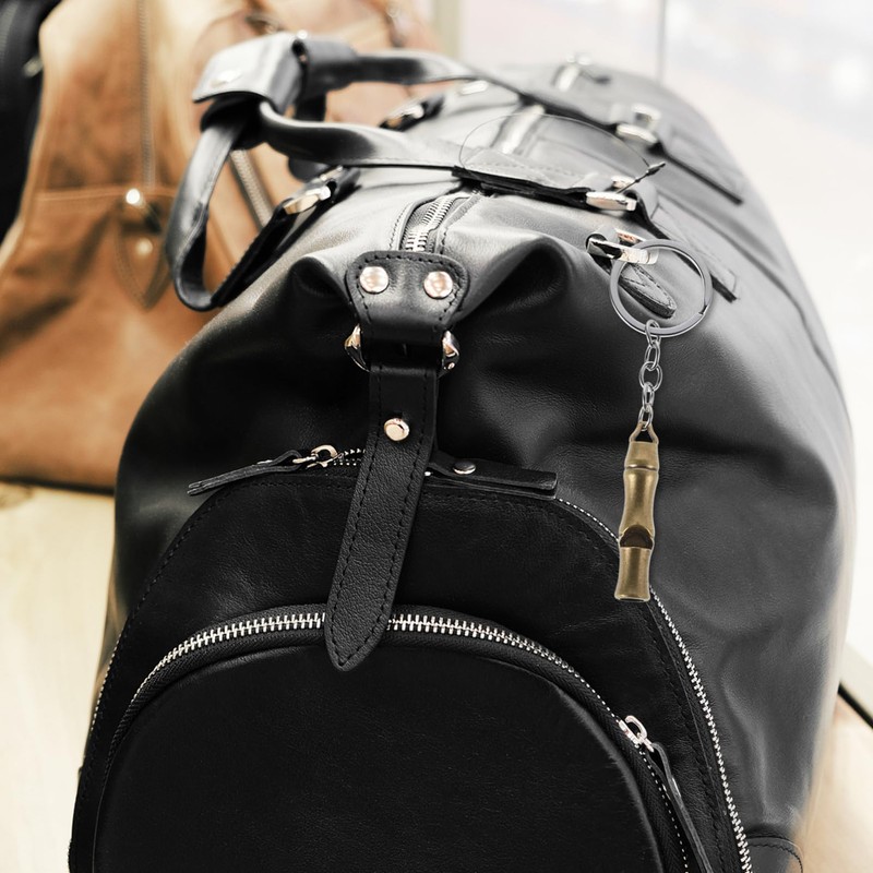 ORFOFE 6pcs Brass Survival Whistle Keyring Loud Multi-Function Whistles for