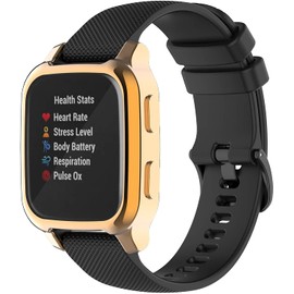 Flesh Leaf Compatible with Garmin Venu Sq Screen Protector Case, All-Around Protective Cover Soft TPU Shockproof Bumper Frame (Black+Silver+Gold+Pink+Rose Gold+Blue+Gray+white) (Rose Gold)