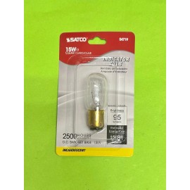Satco S4719 15 15T7C 130V 120V D.C. BAYONET Base Clear Light Bulb