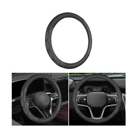 KHGUZ Car Steering Wheel Cover, Anti-Slip Breathable Leather Automotive Steering Wheel Protector, Soft Comfortable Vehicle Interior Protective Accessories, Universal for RV, SUV, Truck (White)