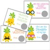 Pineapple Valentine's Day Scratch Off Card for Kids, DIY Valentines,