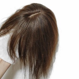 Wigrace Domestic Brand 100% Human Hair Hairpiece Short Synthetic Scalp Medical Men's Women's Eyepiece Wide (Short, Natural Brown)