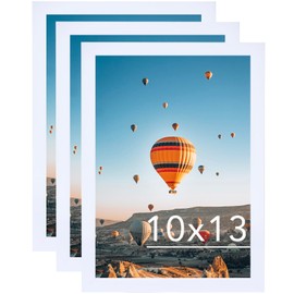 JCJMY 10x13 Picture Frame Set of 3 White for Wall Hanging, Wall Mounting Horizontally or Vertically, 10 x 13 Wall Gallery Poster Photo Frame with Shatter Resistant Plexiglass, 3 Pack, White