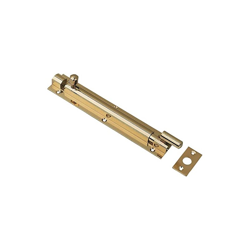 Merriway BH07722 Swan Necked Door Barrel Bolt, Brass Polished Stainless
