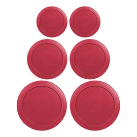 Replacement Lids for Pyrex Containers (2) 2-Cup (2) 4-Cup (2) 7-Cup (Red)