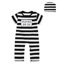 Baby Boys' Prisoner Costume Bodysuit (Short Prisoner, 0-3 Months)
