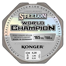 Konger World Champion Fluorocarbon Coated Fishing Line 0.10-0.30 mm/150 m Monofilament Line Super Strong (0.10 mm / 1.90 kg)