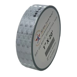 White DOT-C2 Reflective Tape Conspiciuity Tape - Commercial ROLL, HIGH Intensity, Strong Adhesive- Automobile Car Truck Boat Trailer Semi (White) (1 in x 20 FT)