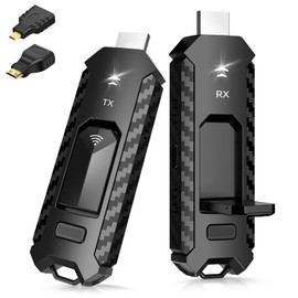 Wireless HDMI PRO- Transmitter and Receiver, Portable Extender Kit, Plug and Play, Enhanced 5G Chip w/Heat-Control, 165FT/50M 5.8G/2.4G @60Hz, Stream Video/PPT Wirelessly from Laptop to HDTV/Monitor